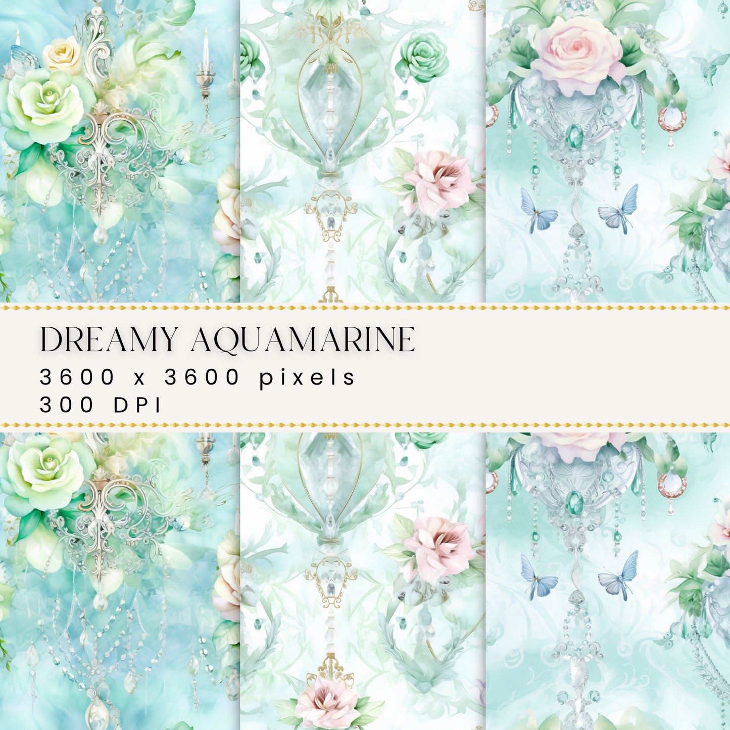 Dreamy Aquamarine Digital Papers