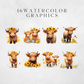 Baby Highland Cows Clipart Pack