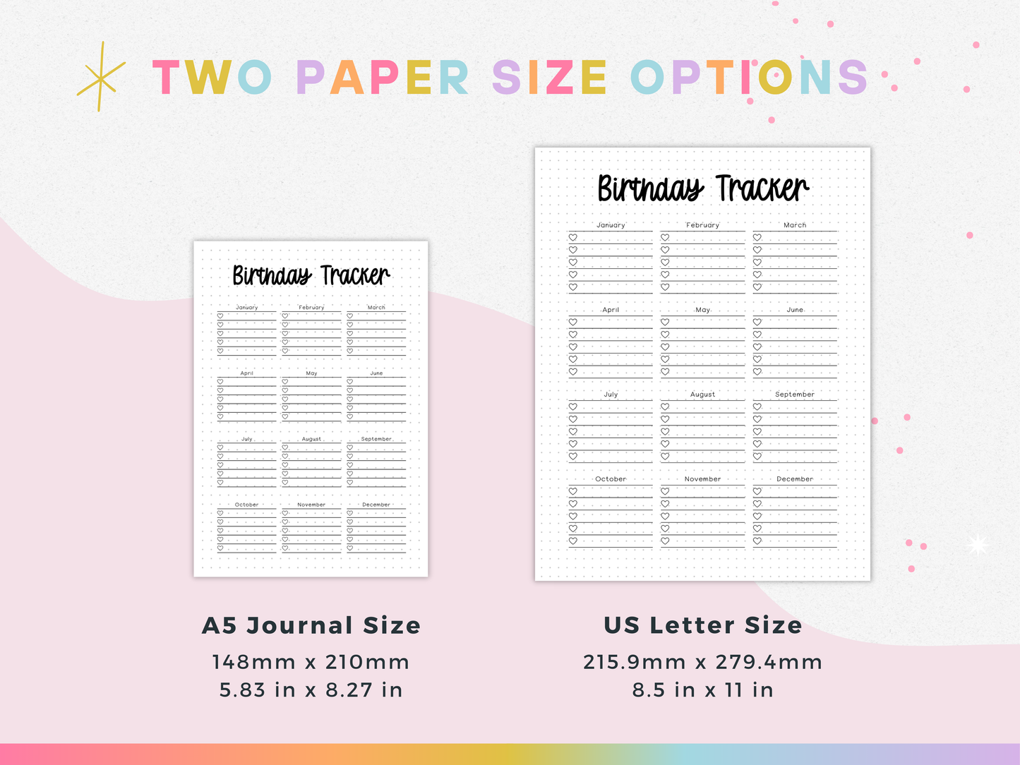 Birthday Tracker (Planner Insert)