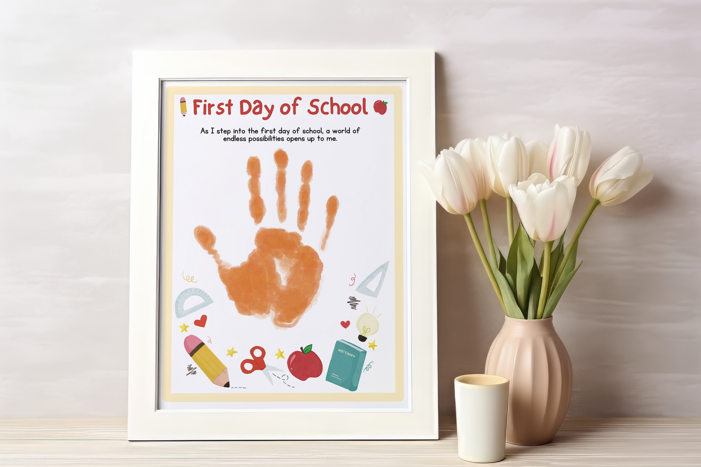 1st Day of School Handprint Art