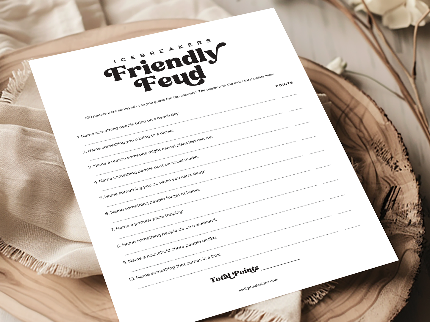 Icebreakers Party Game - Friendly Feud