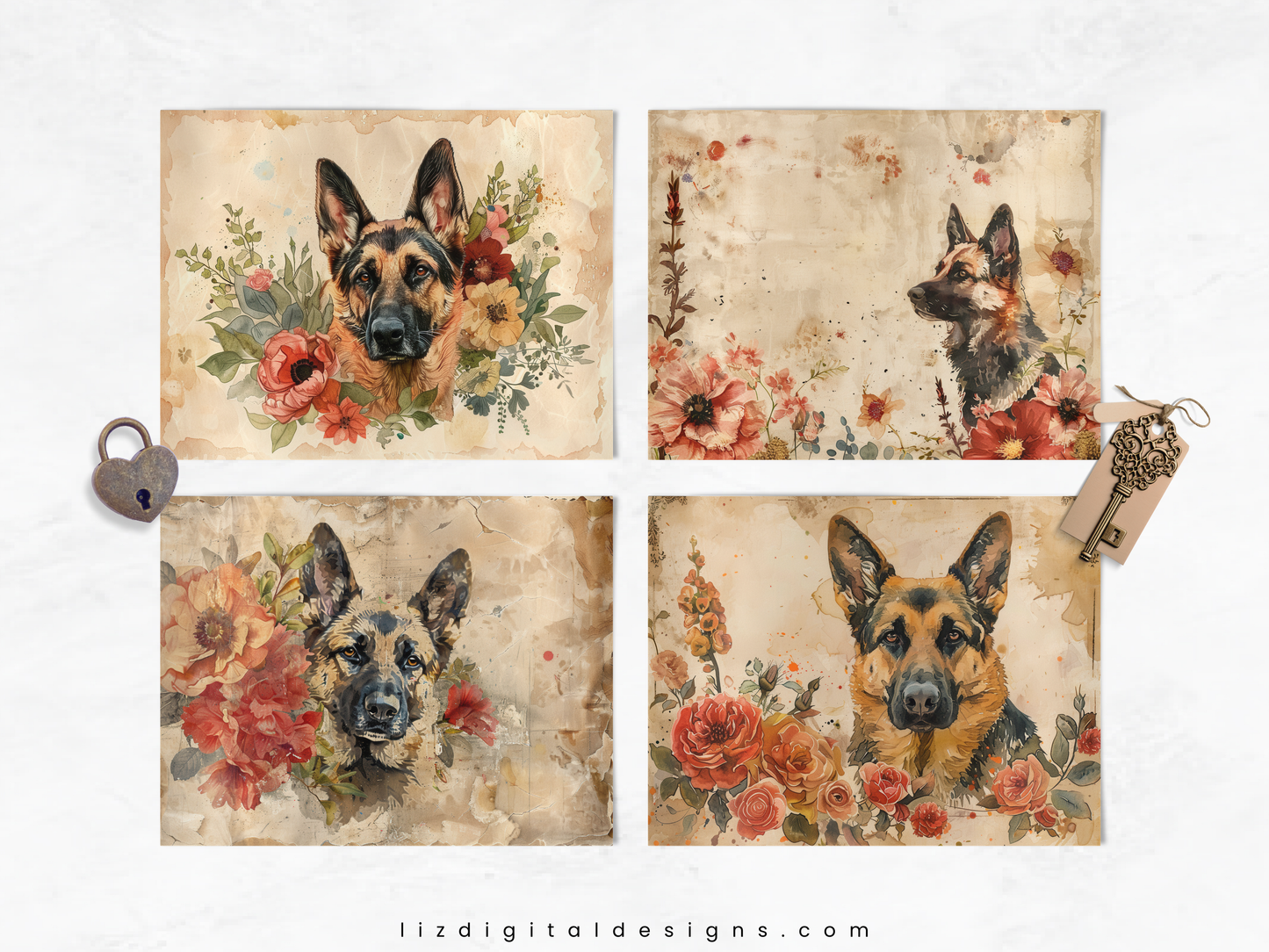 German Shepherds Vol 2 - Junk Journal & Scrapbooking Paper