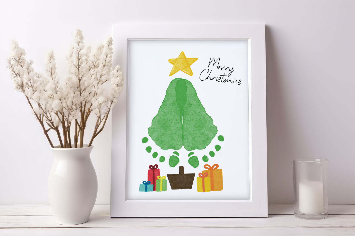 Christmas Tree Footprint Art