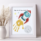 Valentine's Day - Fly Me to the Moon Handprint Art