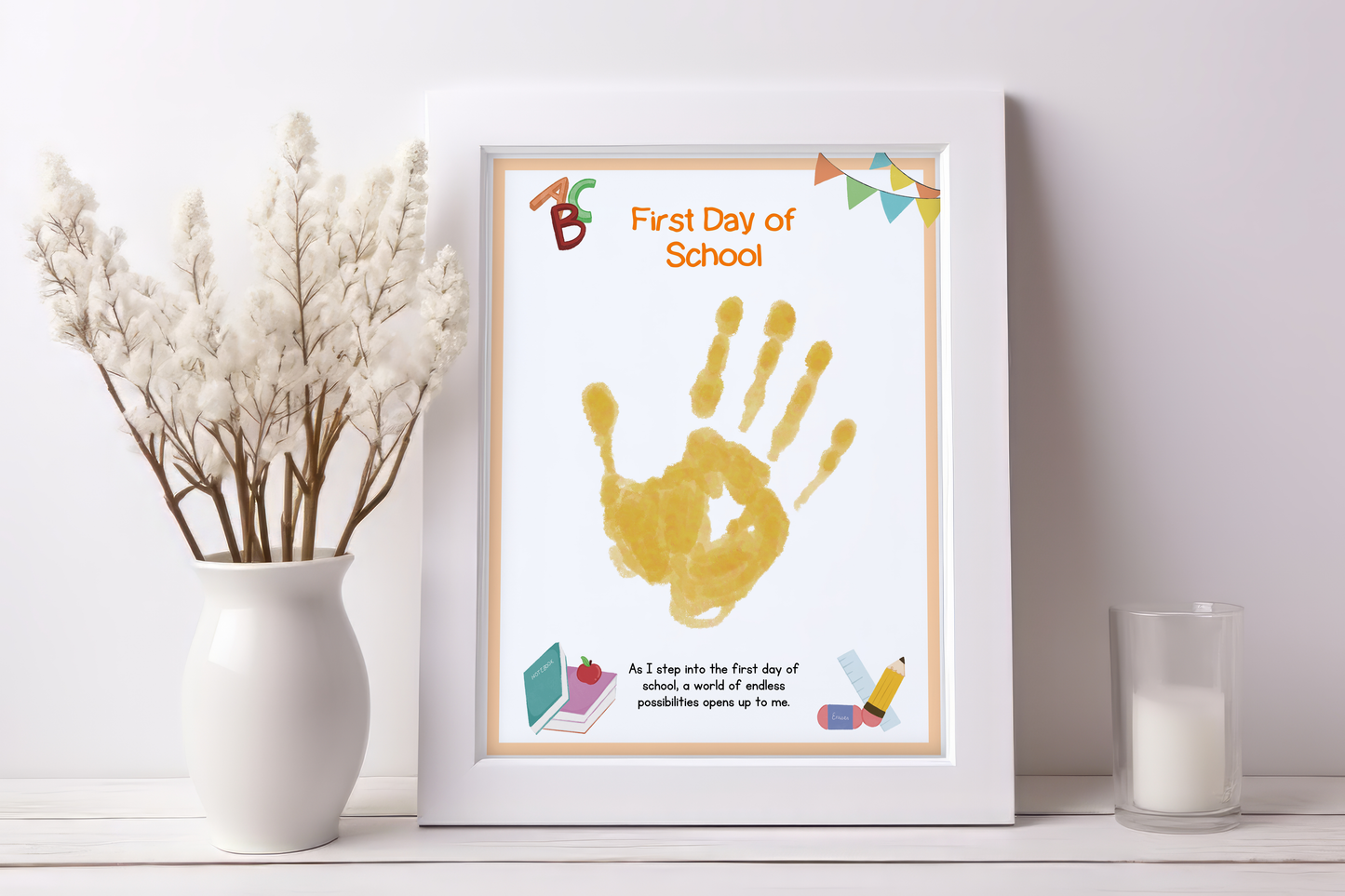 1st Day of School Handprint Art