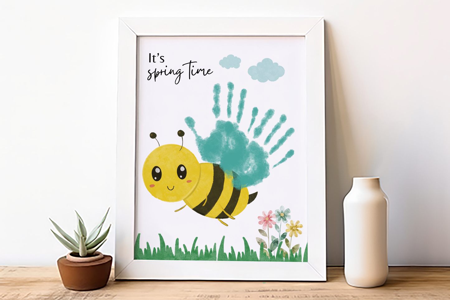 Spring Bee Handprint Art