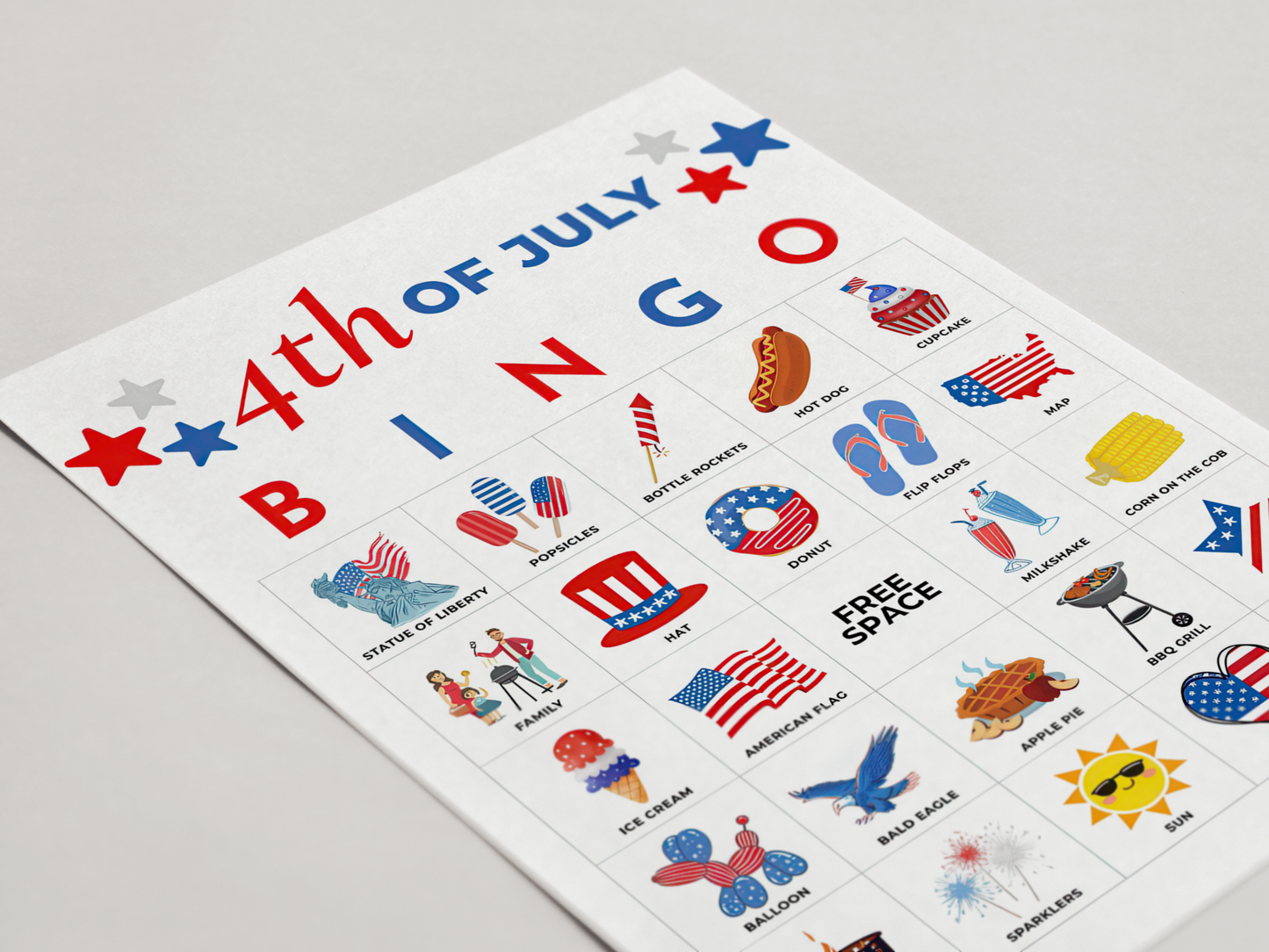 4th of July Bingo Cards