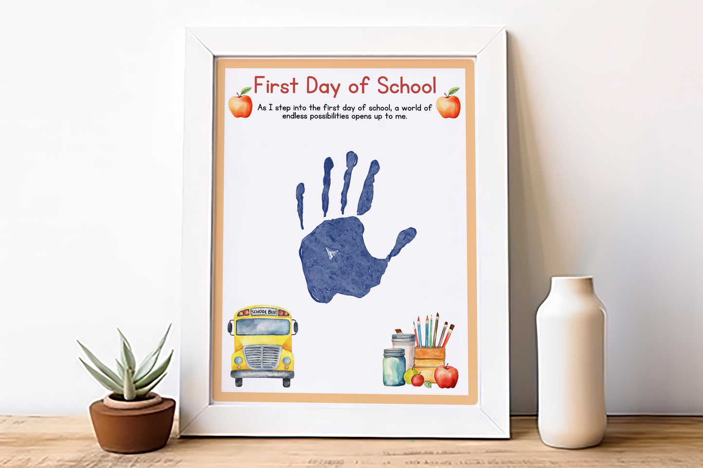 1st Day of School Handprint Art