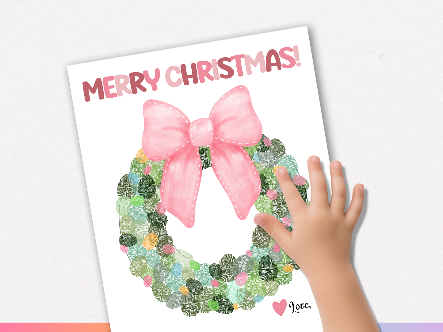 Christmas Wreath Fingerprint Art