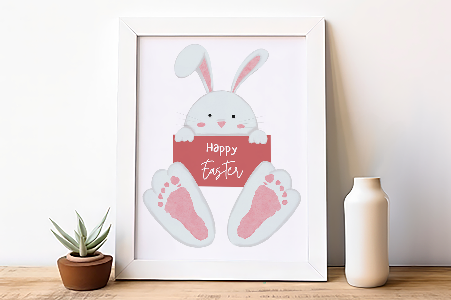 Easter Bunny Footprint Art