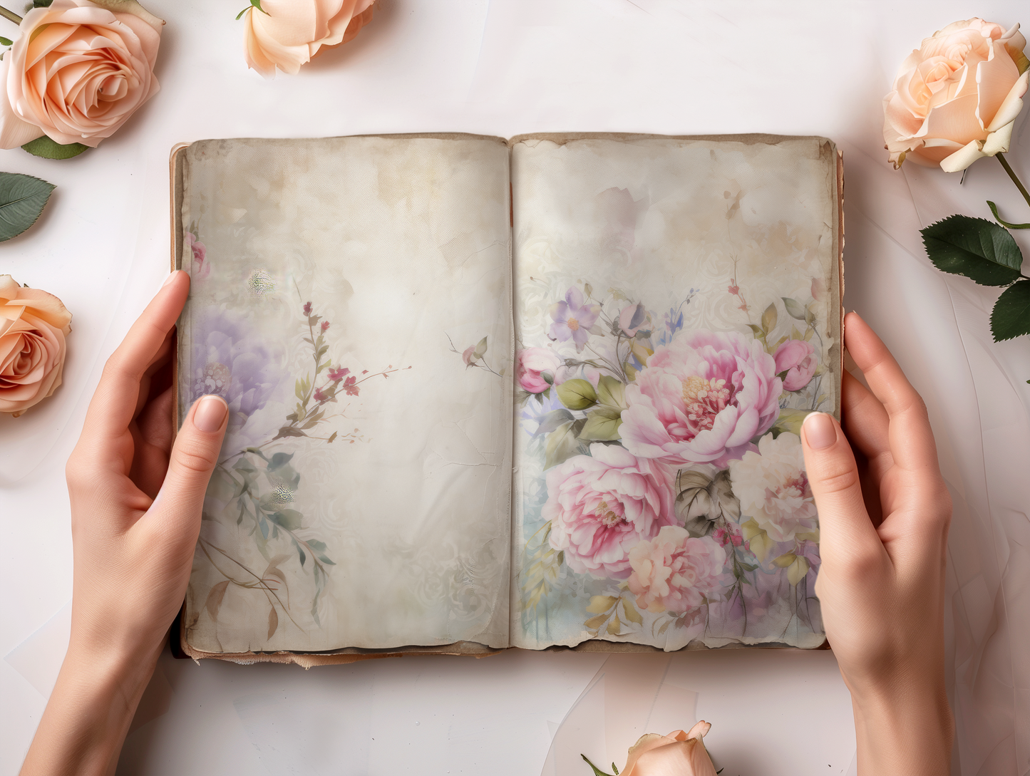 Shabby Chic Florals Vol 1 - Junk Journal & Scrapbooking Papers