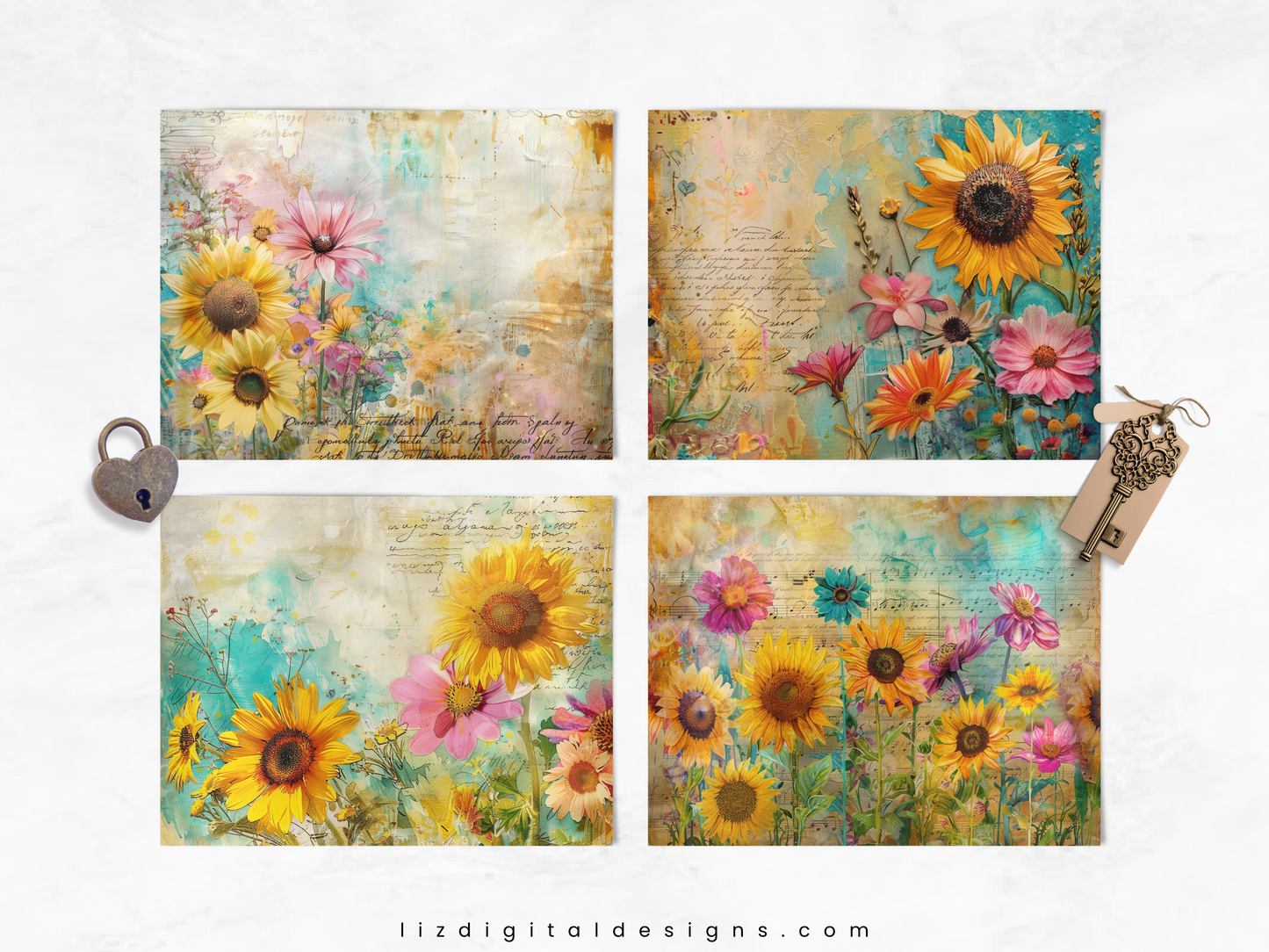 Sunflowers Vol 1 - Junk Journal & Scrapbooking Paper