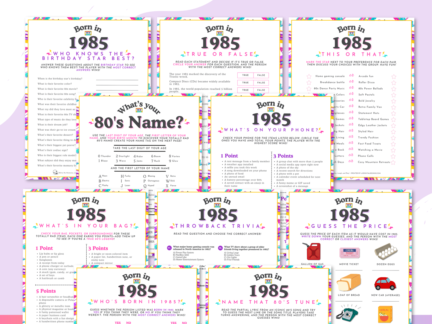 Born in 1985 Party Game Pack