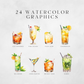 Watercolor Cocktails Volume 2 Clipart Pack