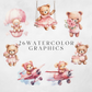 Pink Baby Bear Clipart Pack