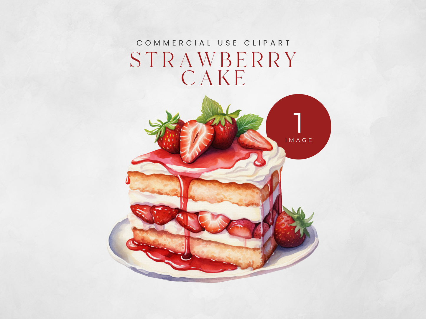 Strawberry Cake - $1 Single Clipart