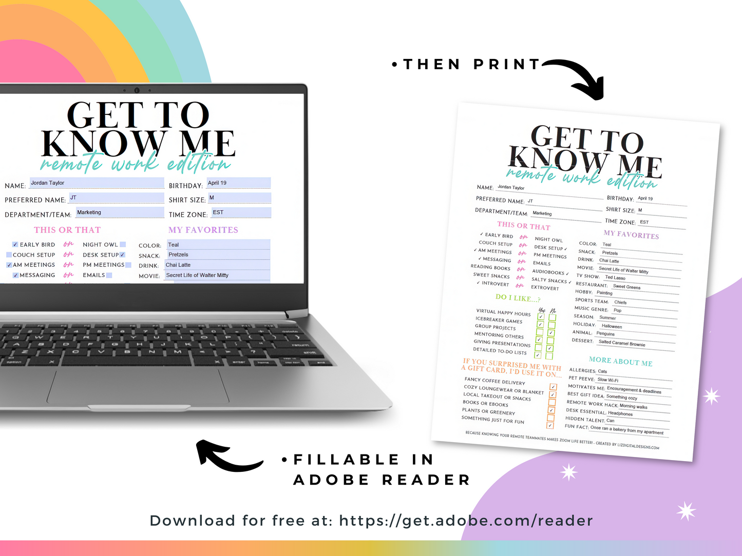 Get to Know Me Questionnaire (Remote Work Edition)