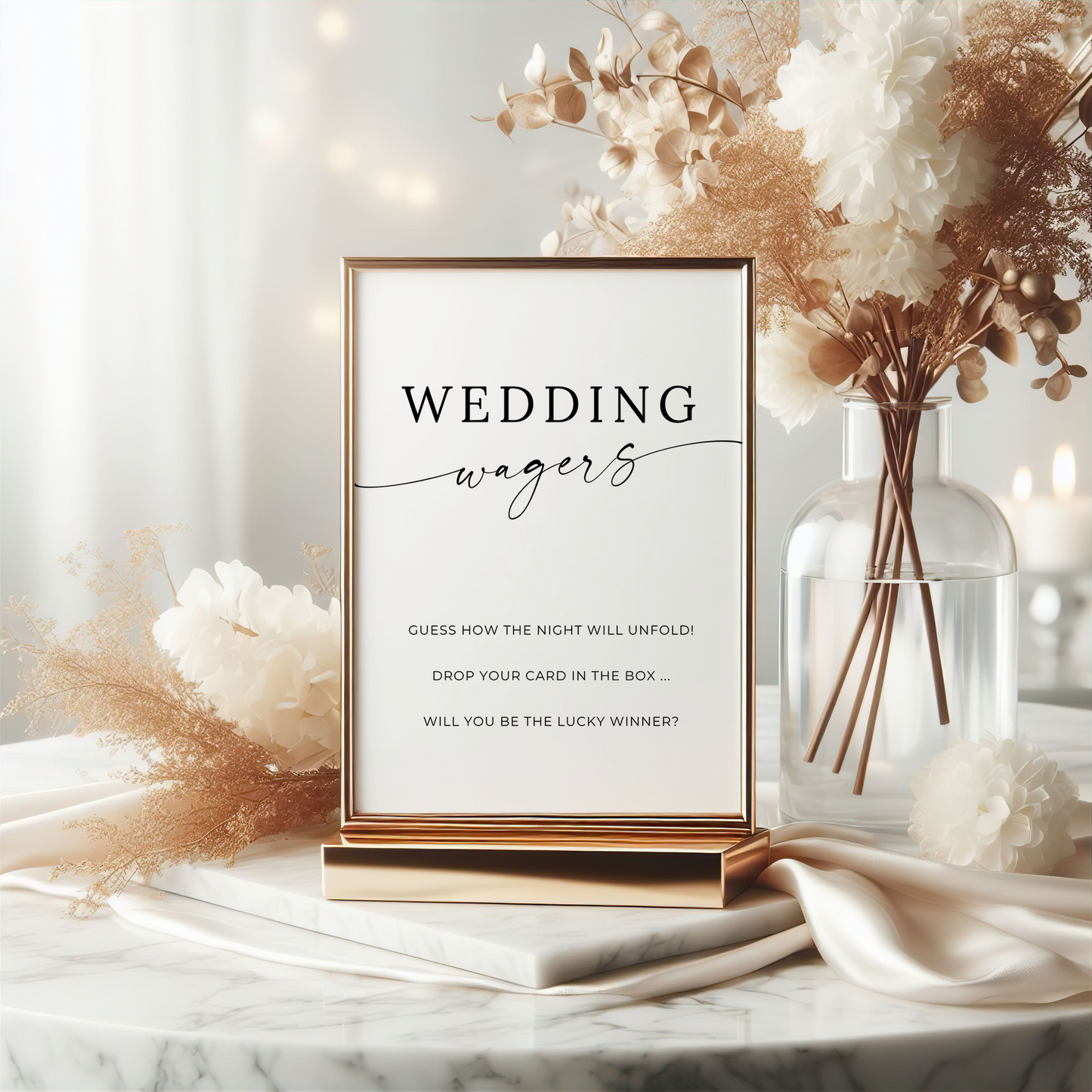 "Wedding Wagers" Wedding Prop Bet Game