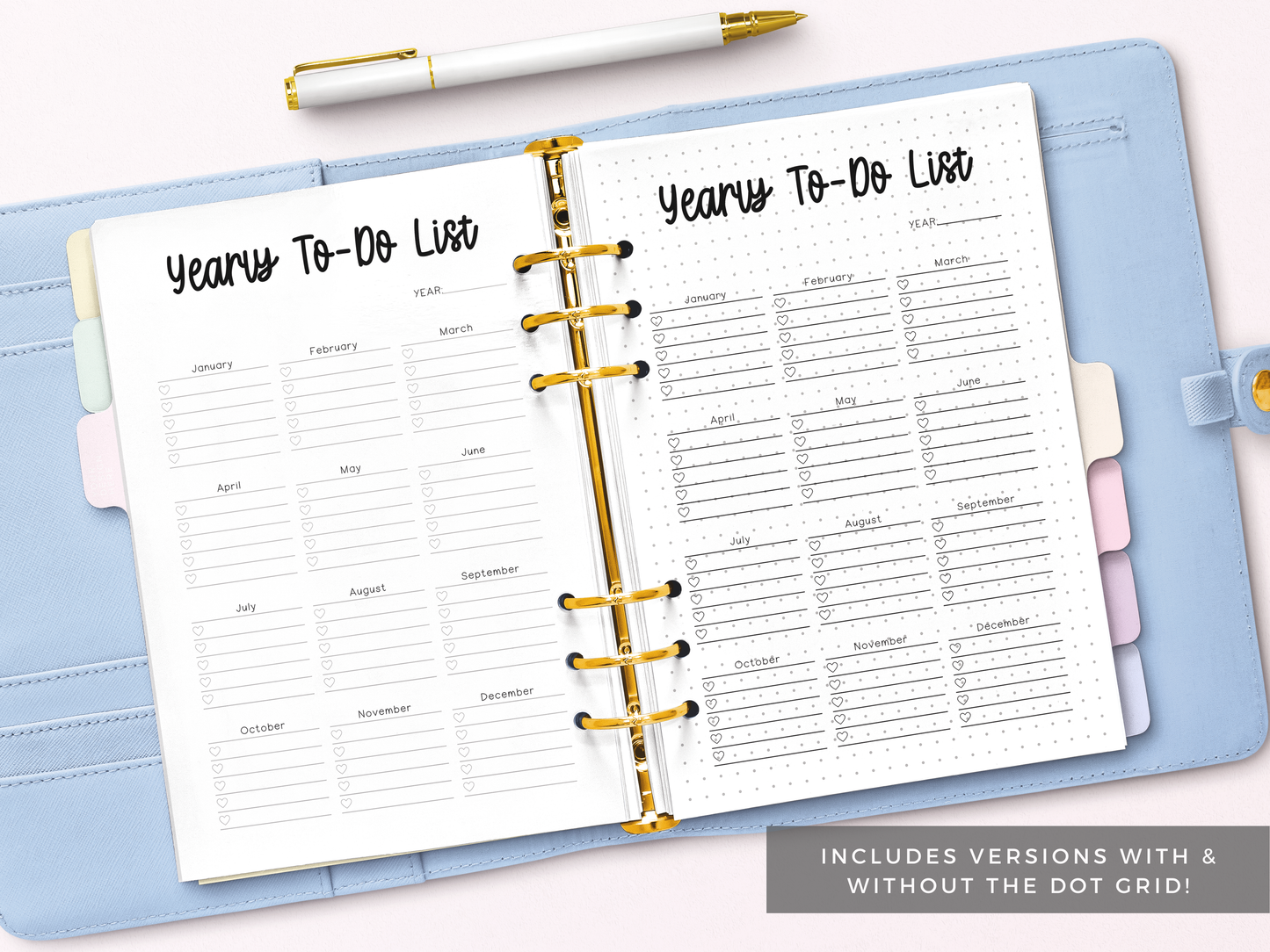 Yearly To-Do List (Planner Insert)