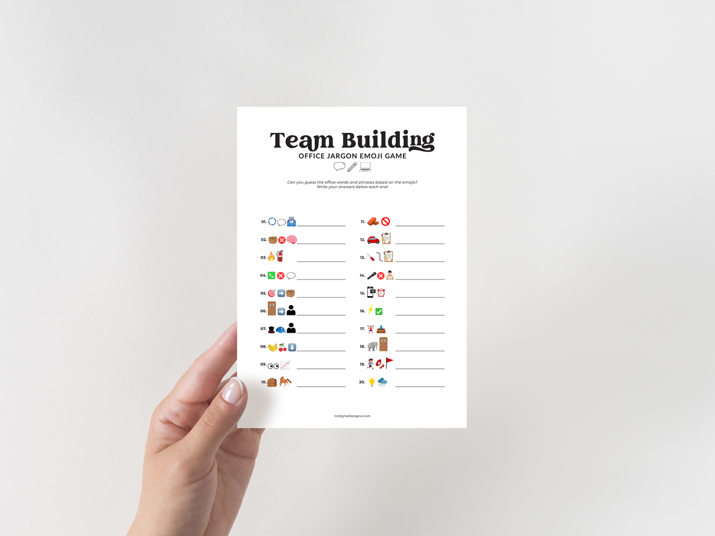 Team Building Office Jargon Emoji Game