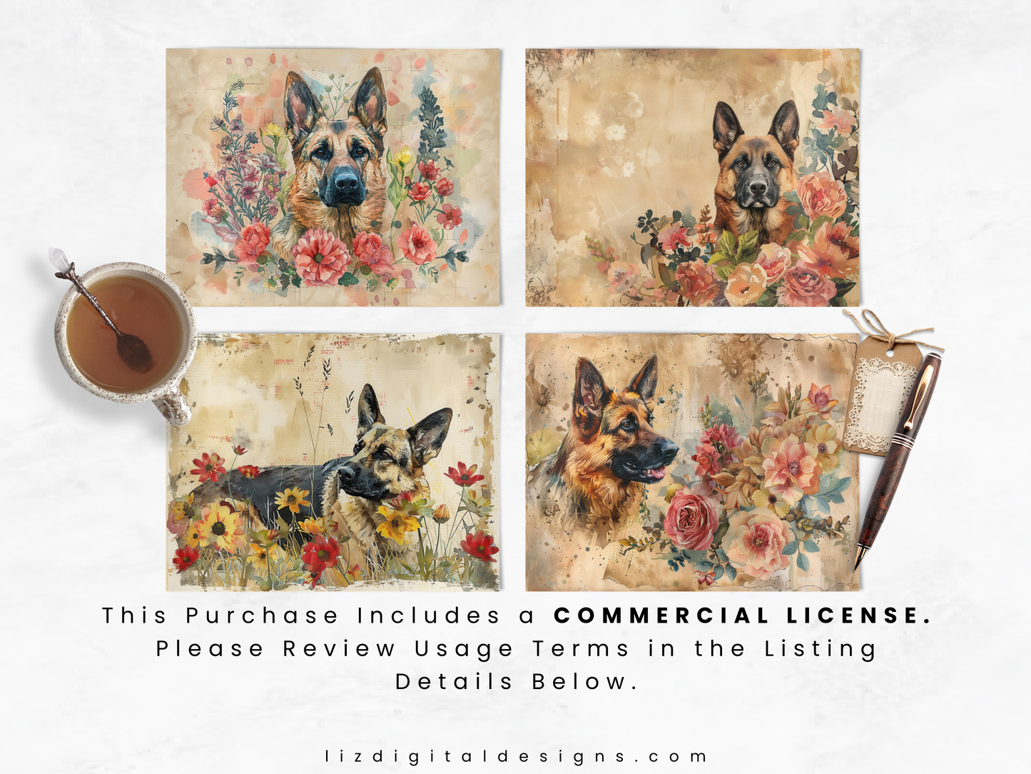 German Shepherds Vol 2 - Junk Journal & Scrapbooking Paper