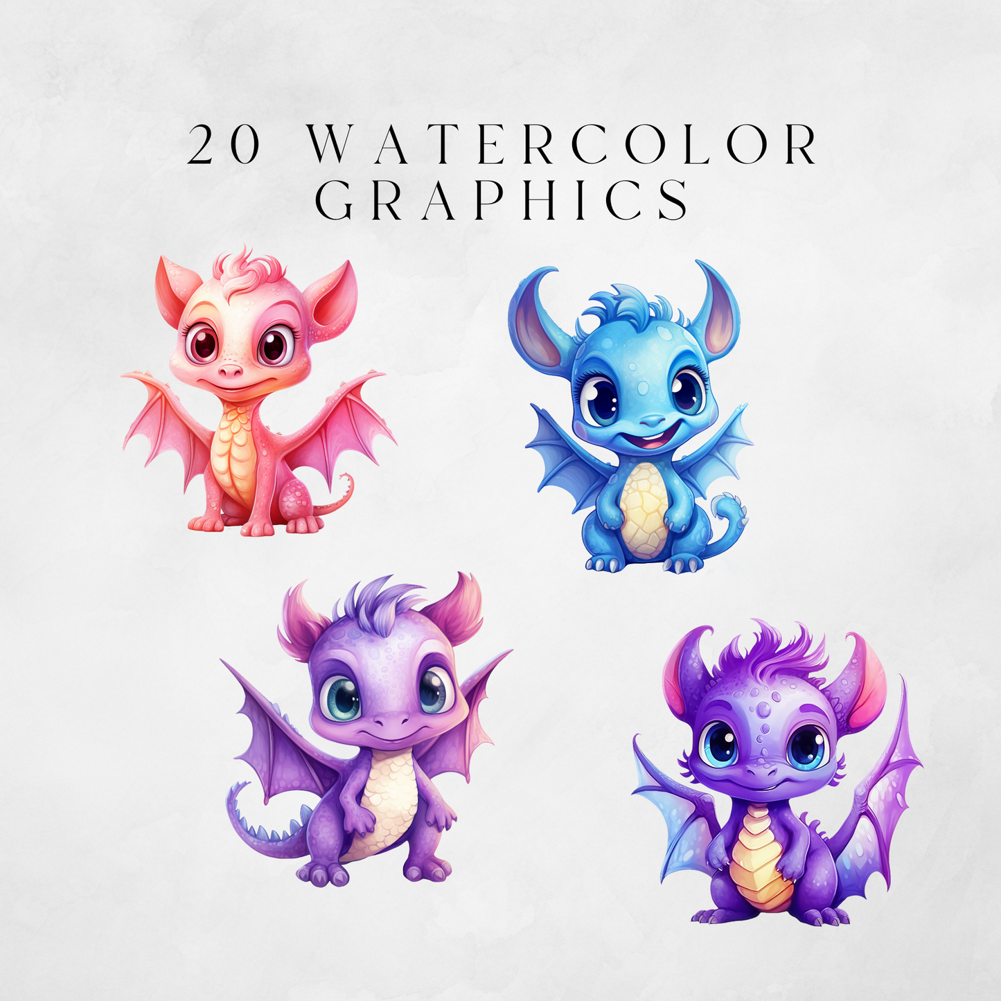 Baby Dragons Clipart Pack