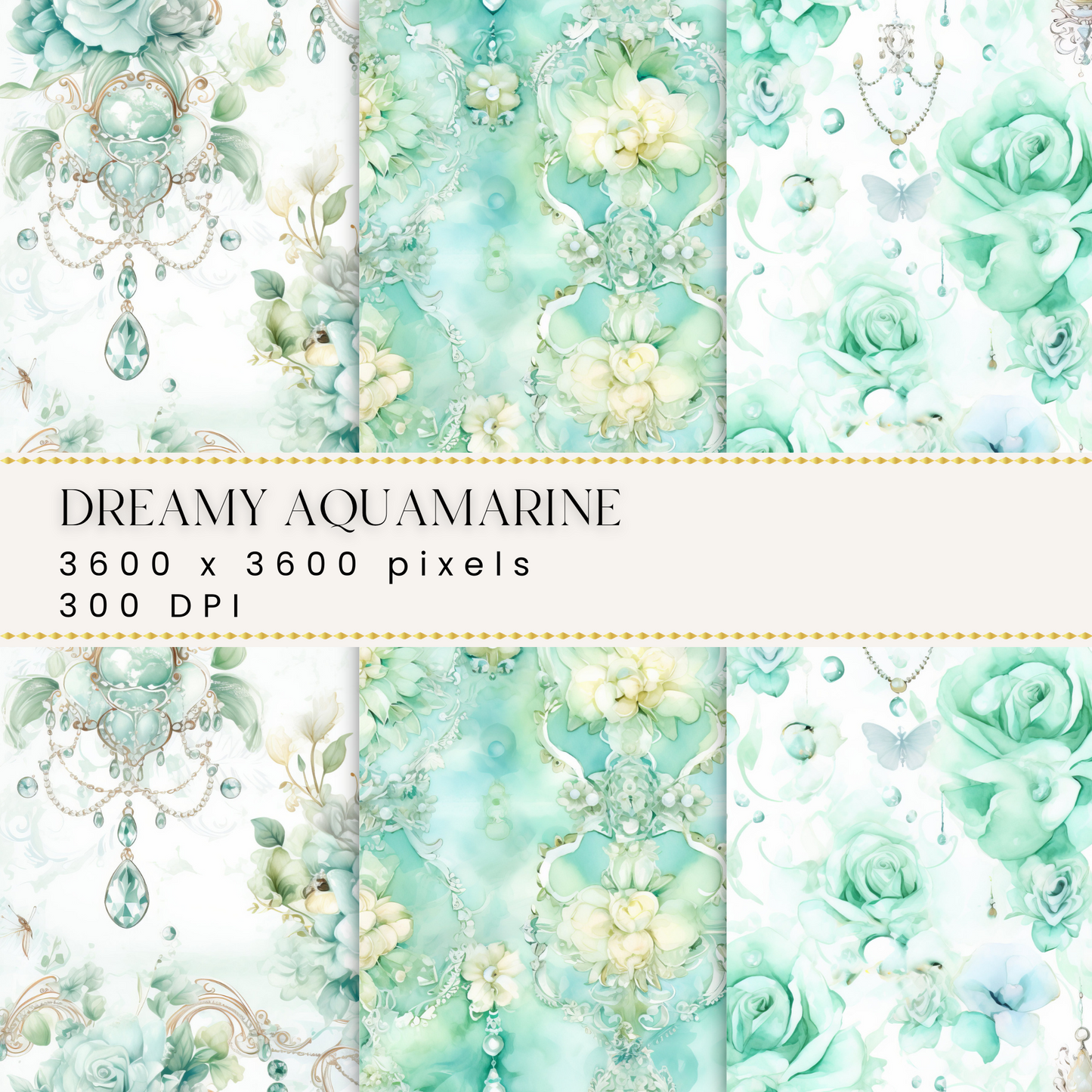 Dreamy Aquamarine Digital Papers