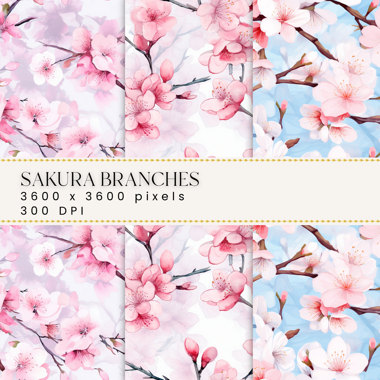 Sakura Branches (Cherry Blossom) Digital Papers