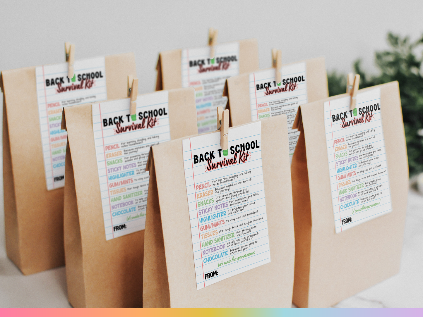 Student (Back to School) Survival Kit Tags