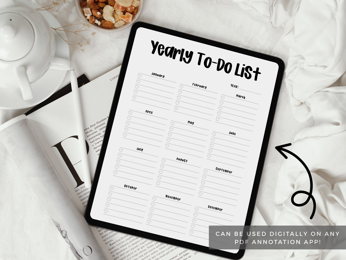 Yearly To-Do List (Planner Insert)