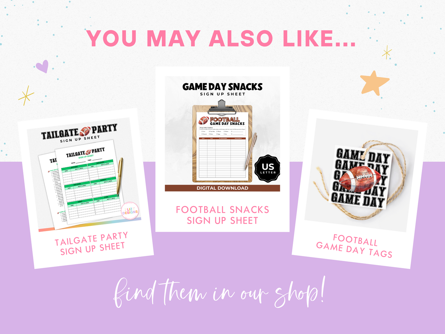 Football Game Day Treat Tags