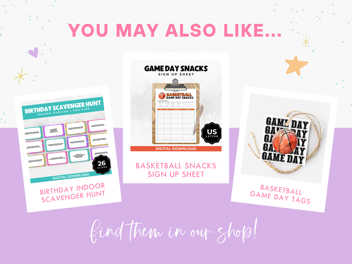 Basketball Game Day Treat Tags