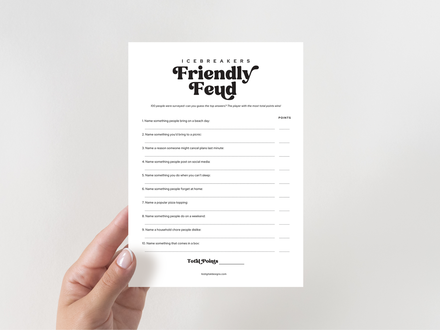Icebreakers Party Game - Friendly Feud
