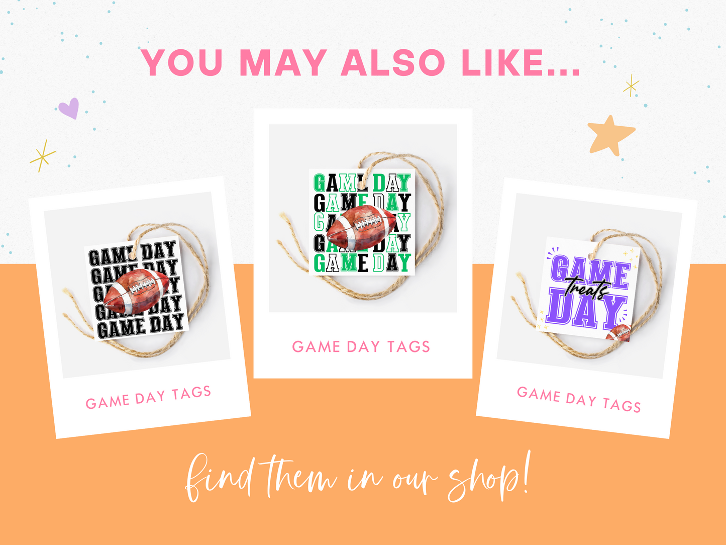 Football Game Day Treat Tags