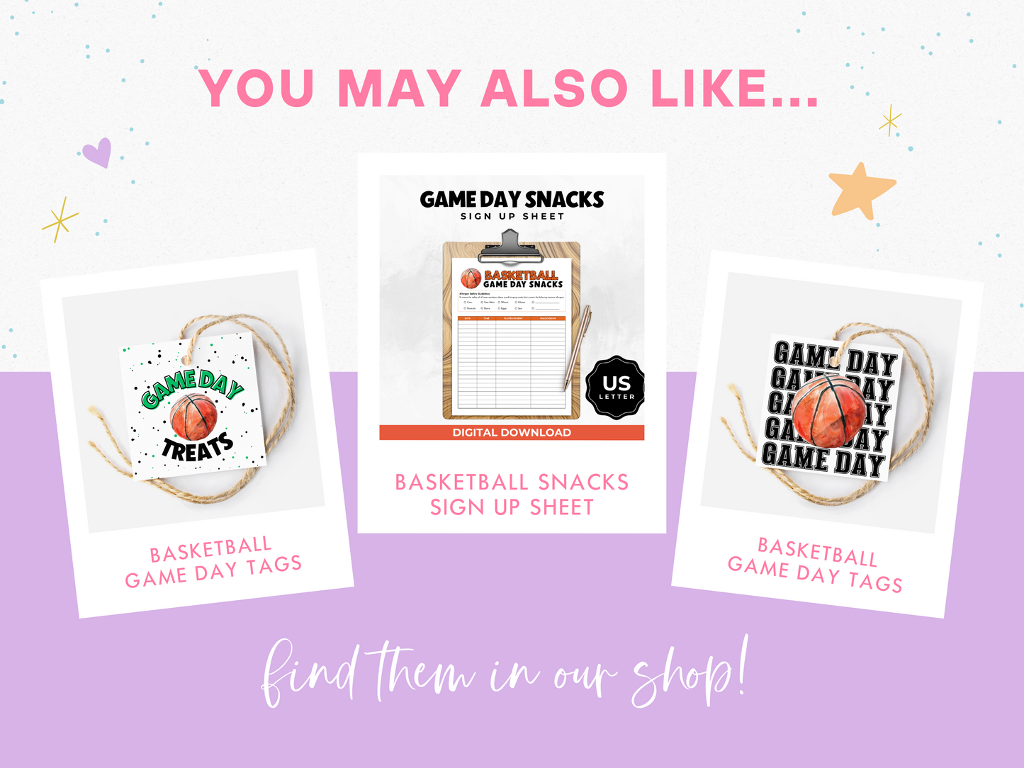 Basketball Game Day Treat Tags