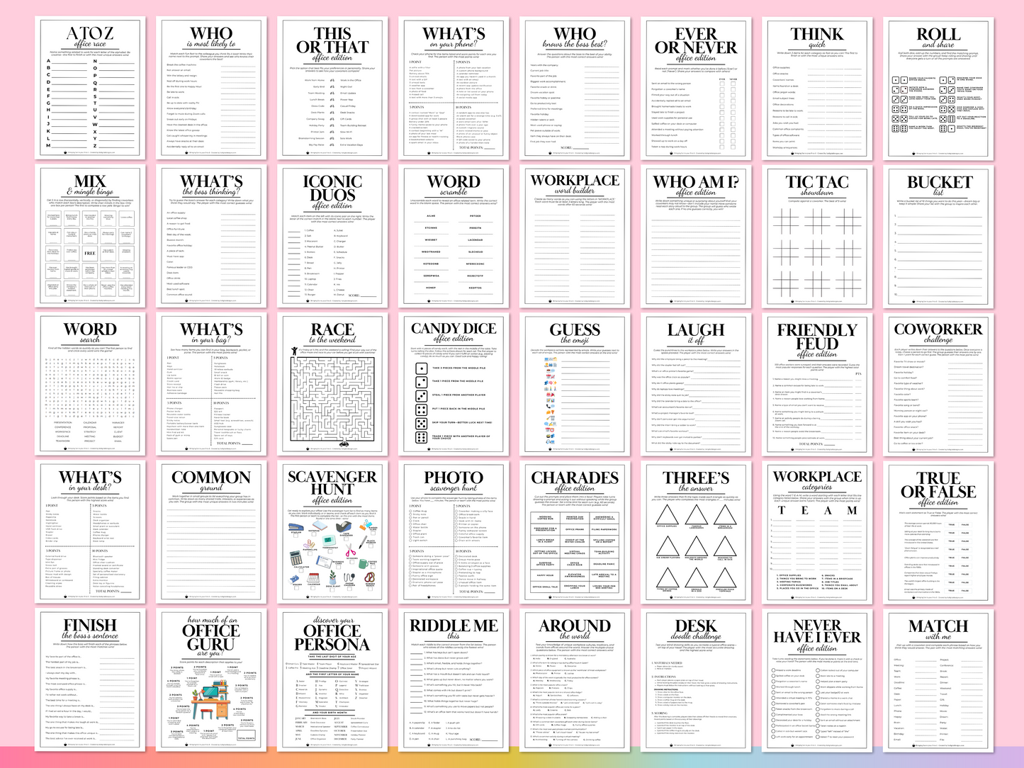 Office Party Game Pack (40 Games)
