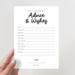 Retirement Party Game - Advice & Wishes