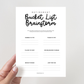 Retirement Party Game - Bucket List Brainstorm