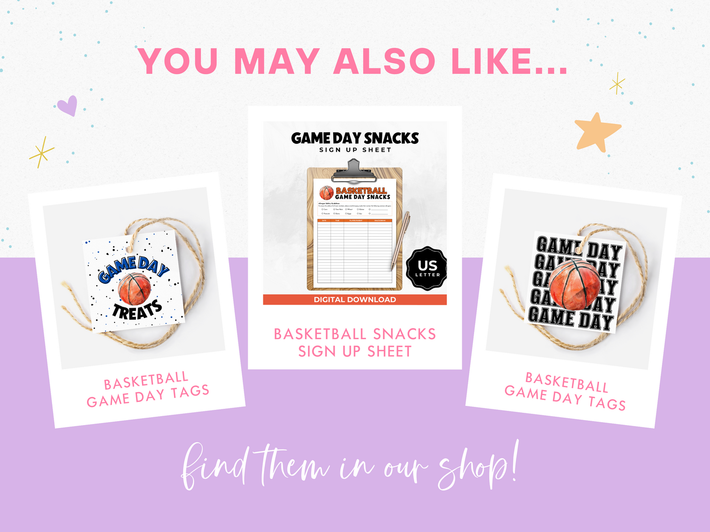 Basketball Game Day Treat Tags