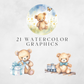 Blue Baby Bear Clipart Pack