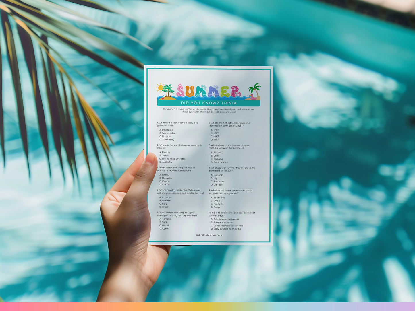 Did You Know? Summer Trivia Game