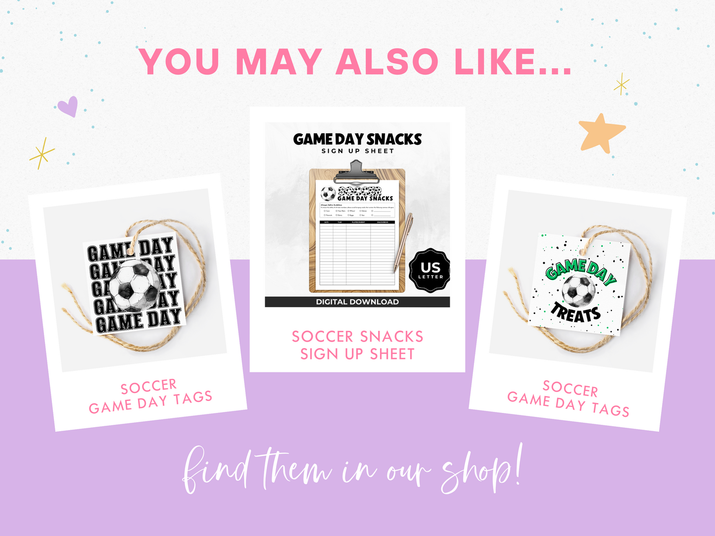 Soccer Game Day Treat Tags