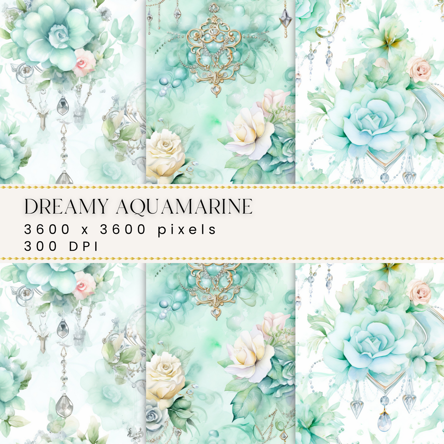 Dreamy Aquamarine Digital Papers