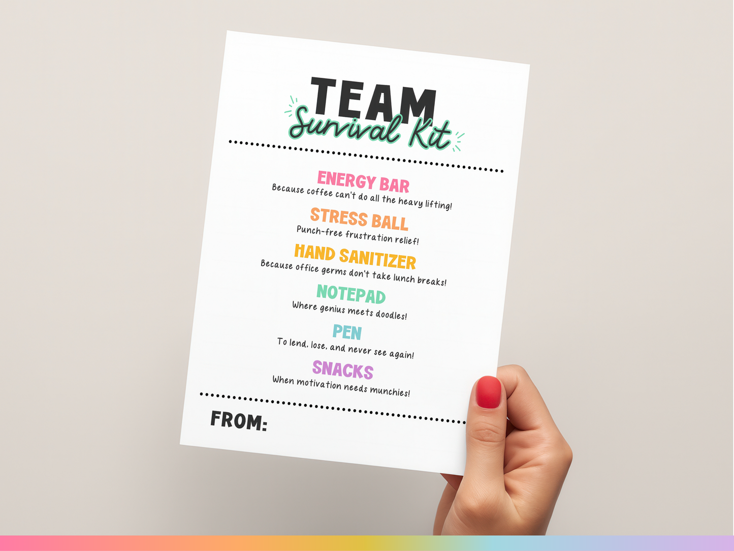 Team Survival Kit Tags