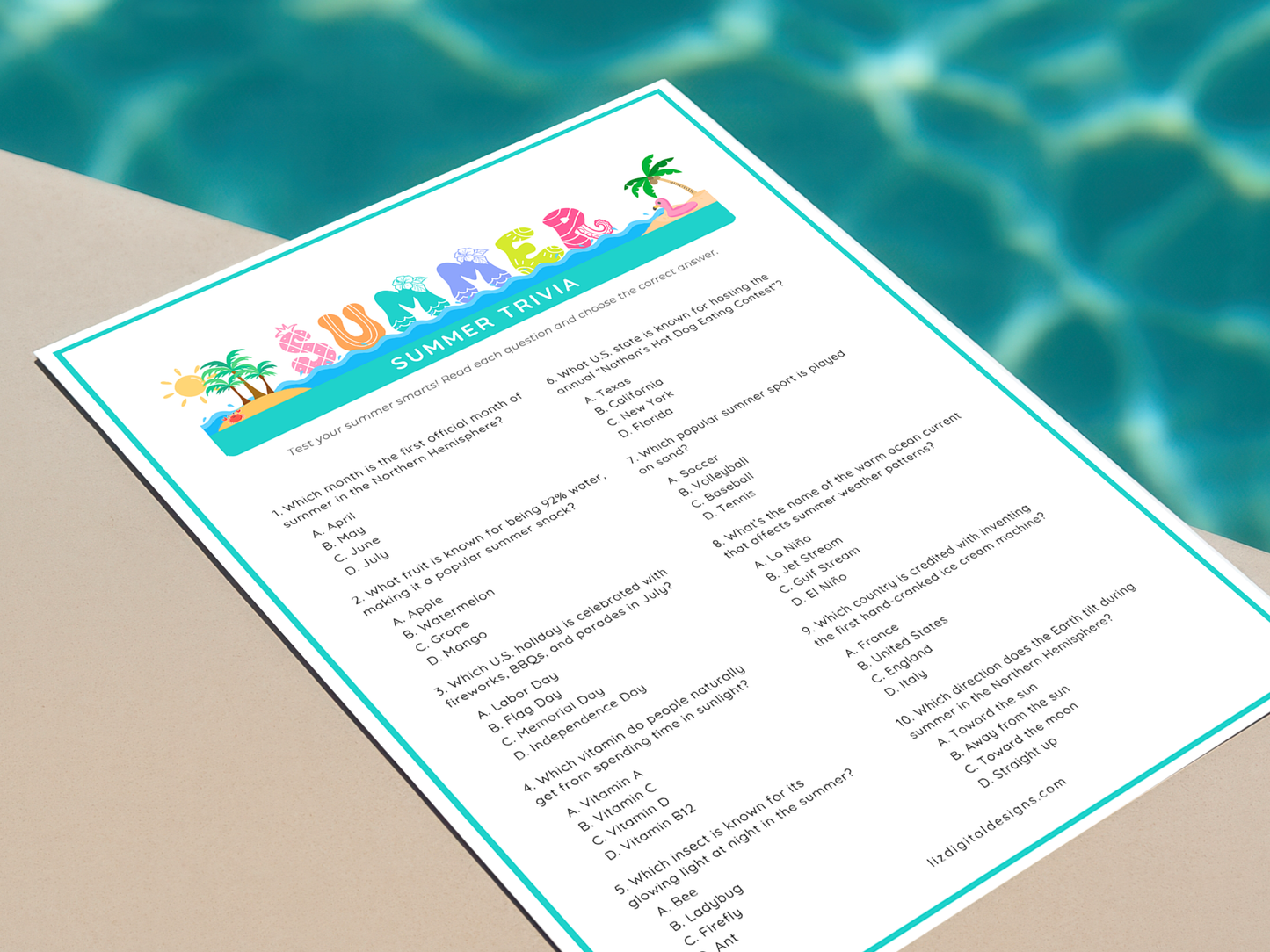 Summer Trivia Game