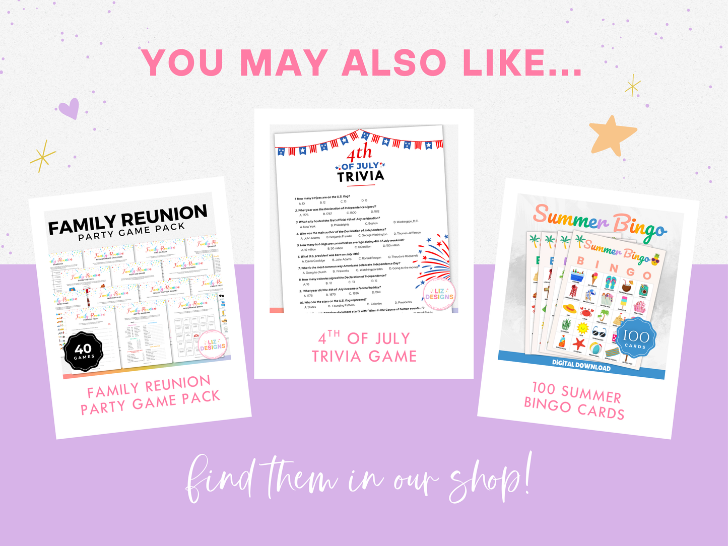 4th of July Bingo Cards