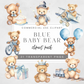 Blue Baby Bear Clipart Pack