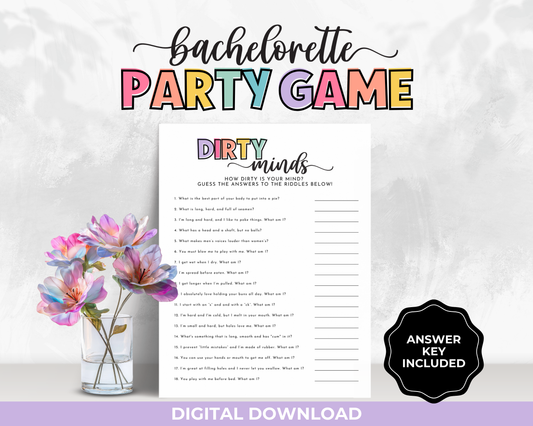 Bachelorette Party Game - Dirty Minds