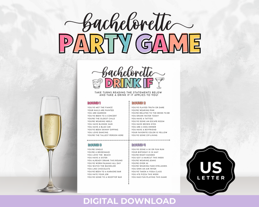 Bachelorette Party Game - Drink If