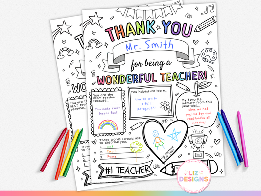 Teacher Appreciation Coloring Page